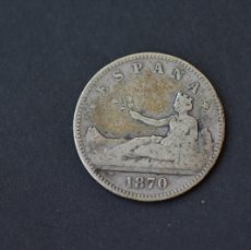 Monedas de España: MONEDA. 1 PESETA PLATA. ESPAÑA 1870 (*--70) BC. FALTA LIMPIAR.