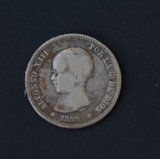 Monedas de España: MONEDA. 1 PESETA PLATA. ALFONSO XIII 1889 (*--89) BC. FALTA LIMPIAR. COSPEL ROTO.