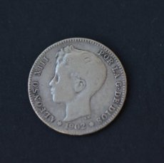 Monedas de España: MONEDA. 1 PESETA PLATA. ALFONSO XIII 1902 (*----) BC. FALTA LIMPIAR.