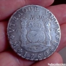 Monedas de España: 8 REALES COLUMNARIO DE MÉXICO 1760, CORONAS REAL E IMPERIAL SOBRE COLUMNAS. Lote 374628374