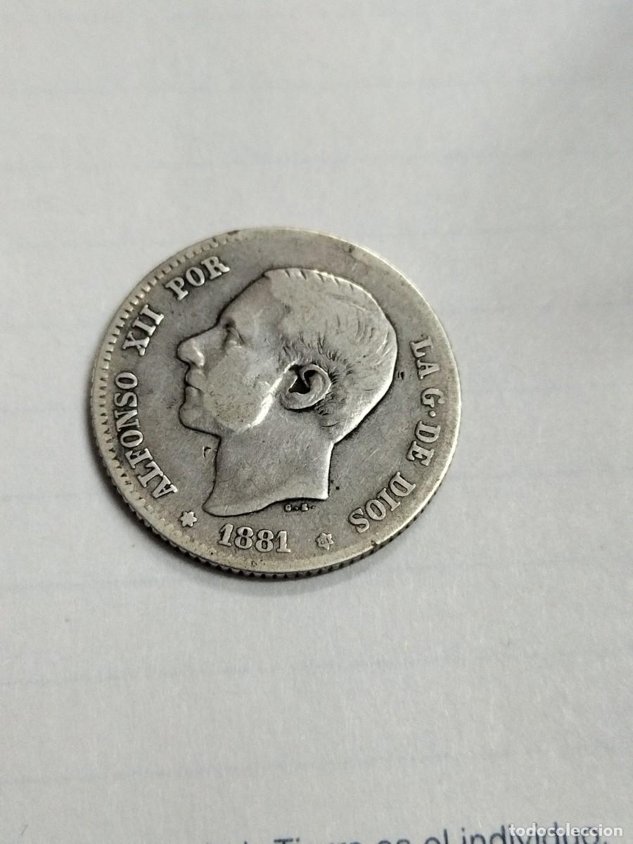 Monedas de Espa&ntilde;a: Moneda de 1 peseta de 1881 - Foto 1