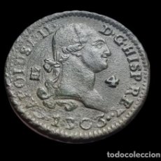 Monedas de España: CARLOS IV SEGOVIA 4 MARAVEDIS 1803. BONITA. Lote 377997719