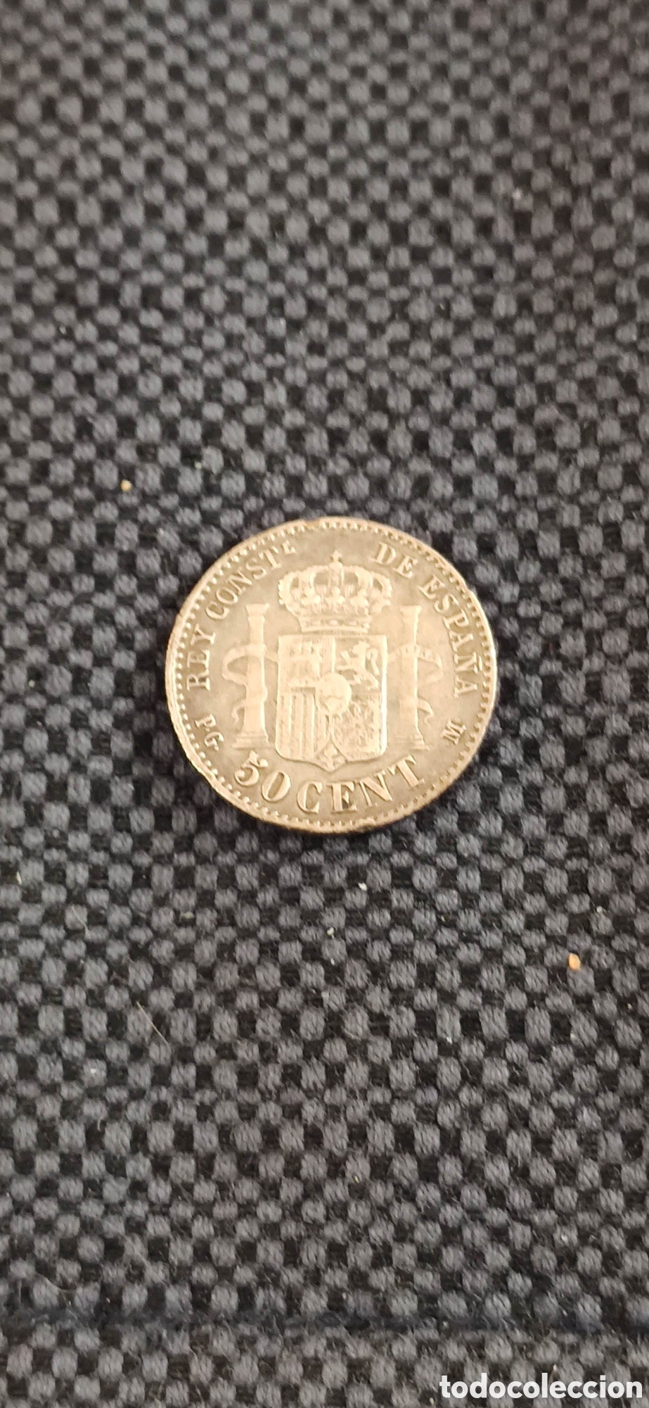 Monedas de Espa&ntilde;a: Moneda 50 c&eacute;ntimos plata - Foto 2