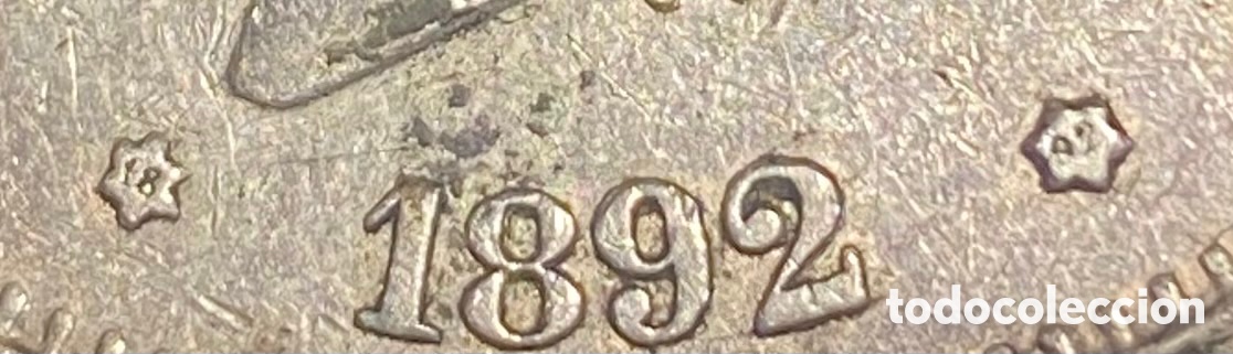Monedas de Espa&ntilde;a: Moneda 5 pesetas 1892 PG M - Foto 4