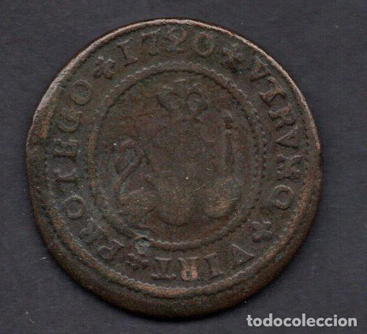 Monedas de Espa&ntilde;a: FELIPE V - 4 MARAVEDIS 1720 - BURGOS - Foto 2