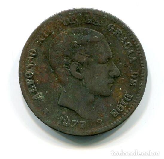 Monedas de Espa&ntilde;a: Espa&ntilde;a. Alfonso XII. Moneda de 10 c&eacute;ntimos de 1877 - Foto 1