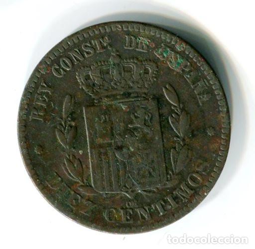 Monedas de Espa&ntilde;a: Espa&ntilde;a. Alfonso XII. Moneda de 10 c&eacute;ntimos de 1877 - Foto 2