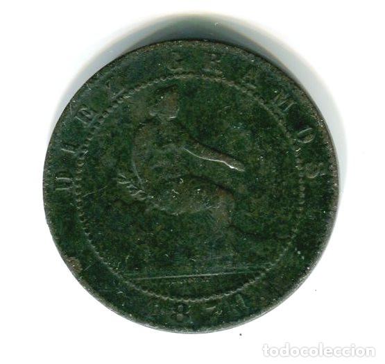 Monedas de Espa&ntilde;a: Espa&ntilde;a. Gobierno Provisional. Moneda de 10 c&eacute;ntimos de 1870 - Foto 2