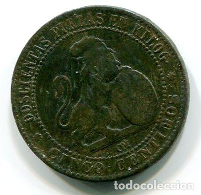 Monedas de Espa&ntilde;a: Espa&ntilde;a. Gobierno Provisional. Moneda de 5 c&eacute;ntimos de 1870 - Foto 1