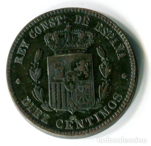 Monedas de Espa&ntilde;a: Espa&ntilde;a. Alfonso XII. Moneda de 10 c&eacute;ntimos de 1879 - Foto 2