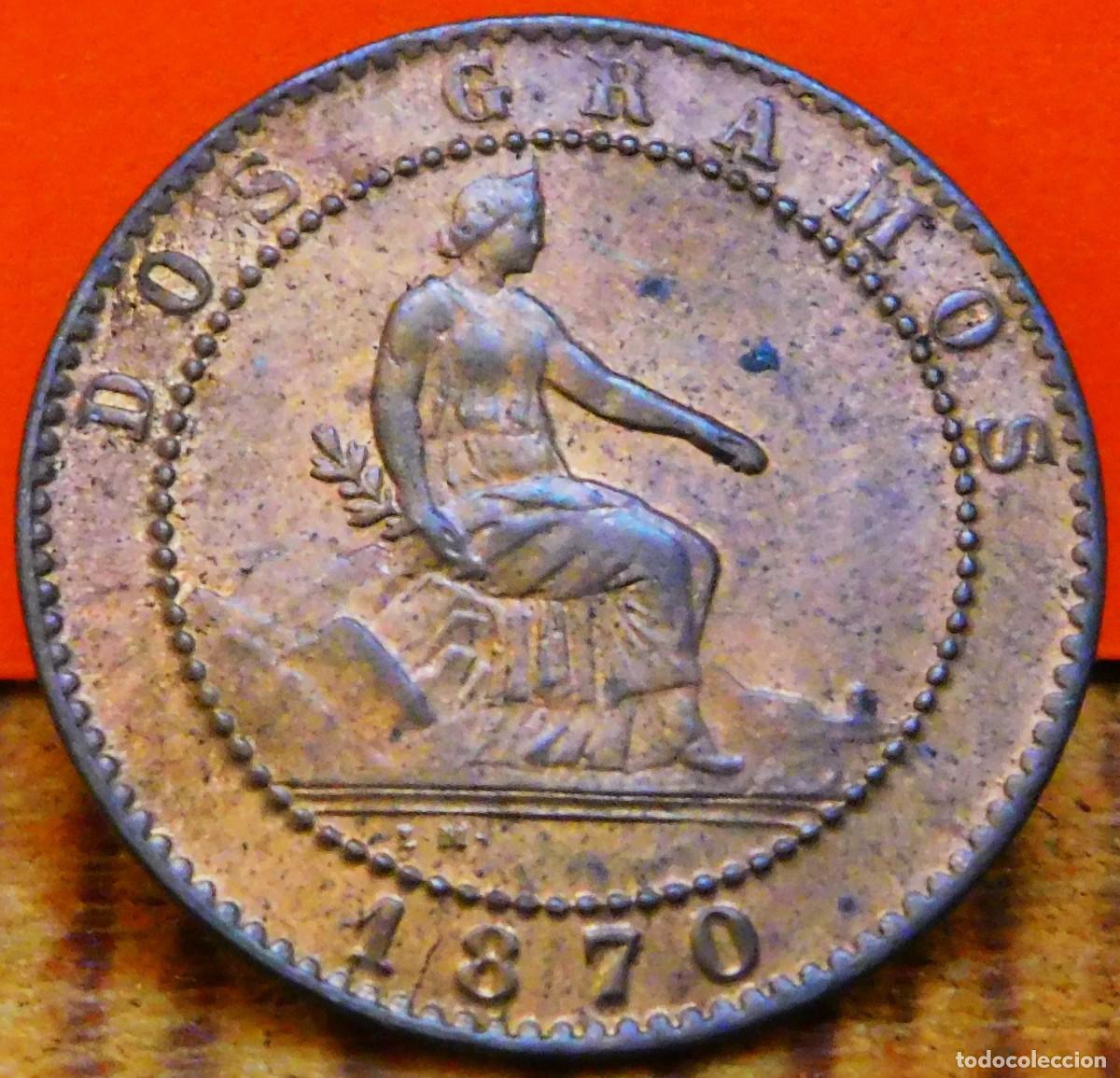 Monedas de Espa&ntilde;a: ESPA&Ntilde;A, 2 C&Eacute;NTIMOS, 1870. PRIMERA REP. B.UNC. (2080) - Foto 1