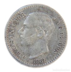 Monedas de España: 50 CÉNTIMOS. 1881*8-1. ALFONSO XII. M•S-M. PLATA.