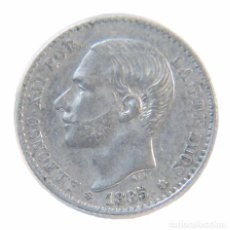 Monedas de España: 50 CÉNTIMOS 1885 *8-6. M•S-M. ALFONSO XII. MBC +. PLATA.