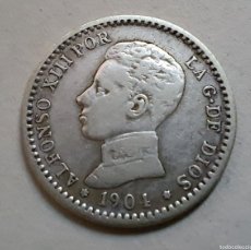 Monedas de España: 50 CÉNTIMOS ALFONSO XIII AÑO 1904, SM V *0 *? (ESPAÑA) MONEDA DE PLATA