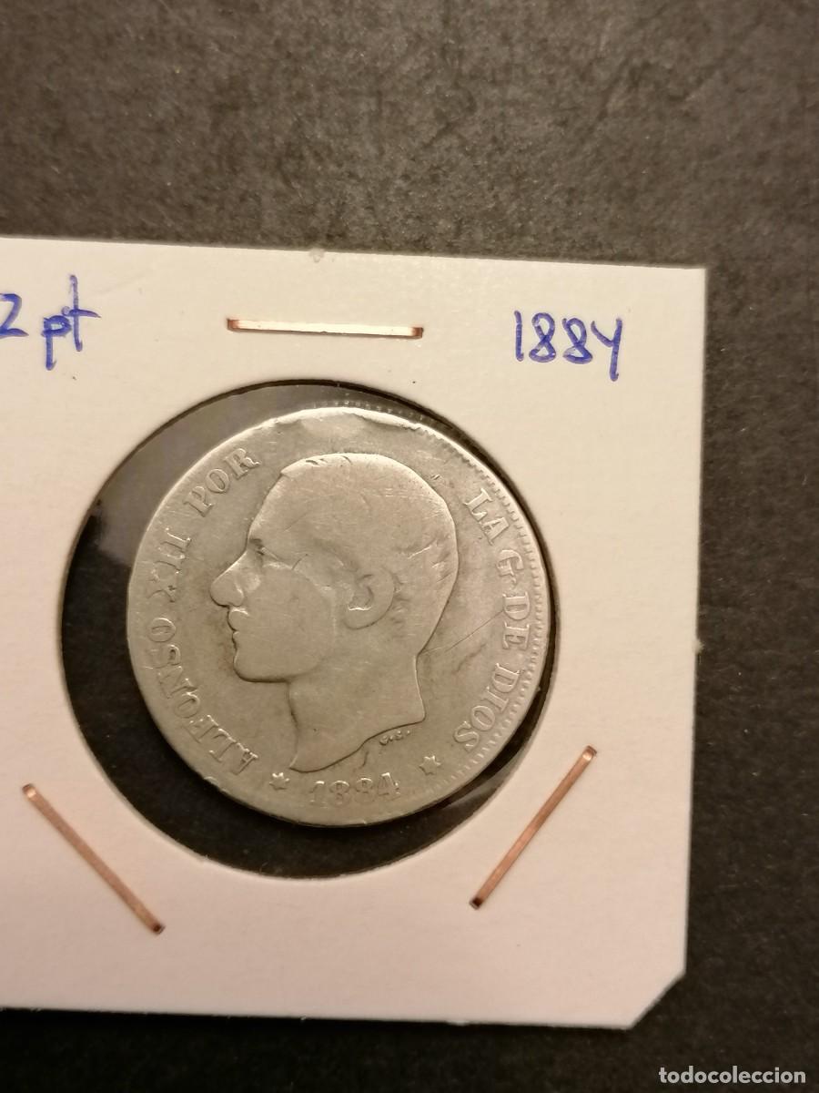 Monedas de Espa&ntilde;a: Plata ,Moneda 2 pesetas, 1884, Espa&ntilde;a, BC, - Foto 1
