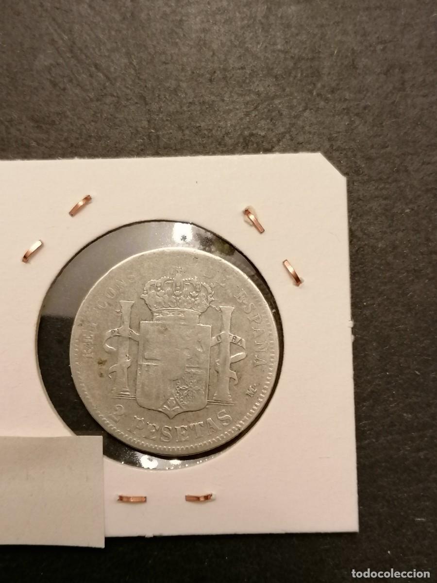 Monedas de Espa&ntilde;a: Plata ,Moneda 2 pesetas, 1884, Espa&ntilde;a, BC, - Foto 2