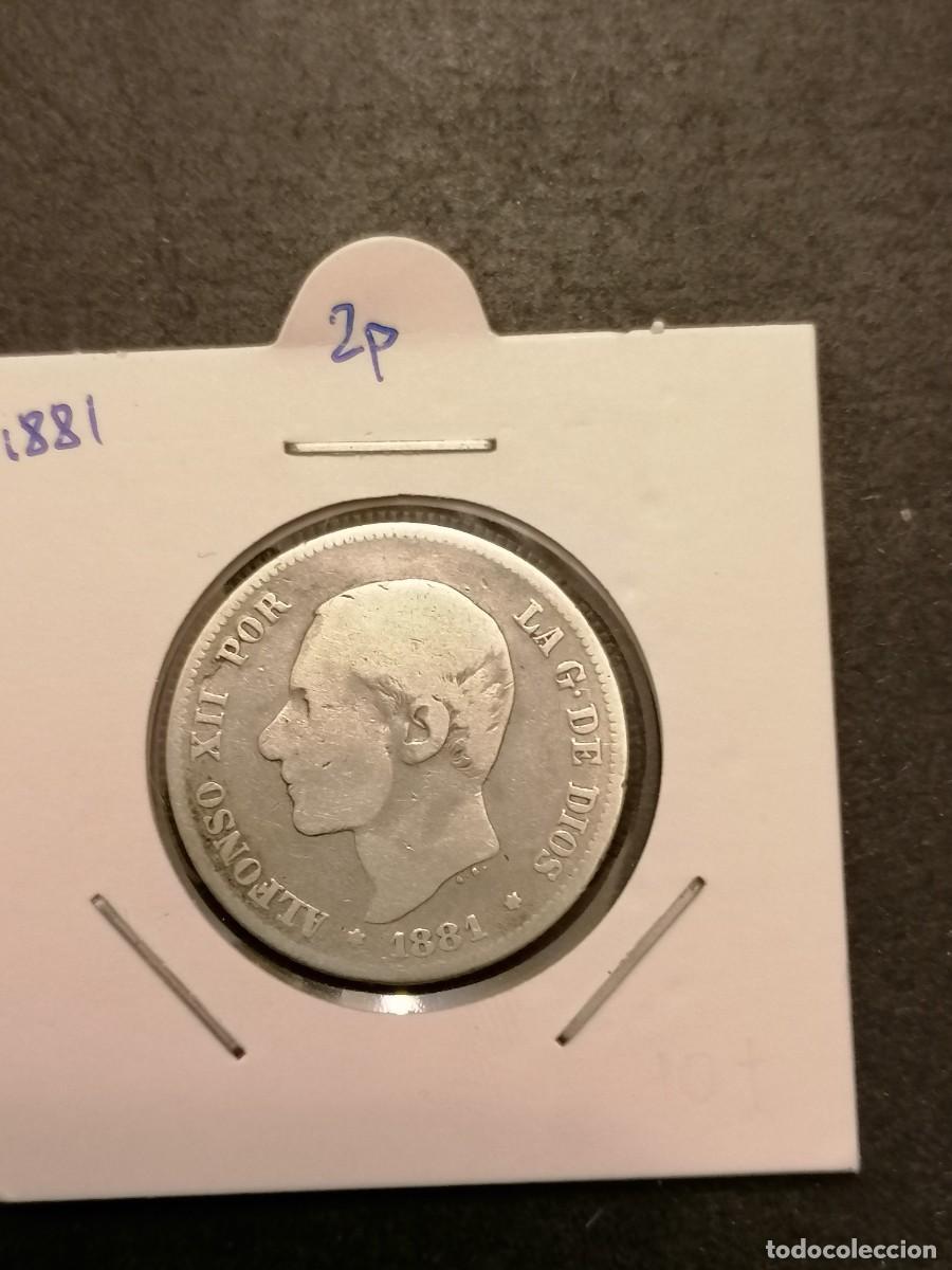 Monedas de Espa&ntilde;a: Plata ,Moneda 2 pesetas, 1881, Espa&ntilde;a, BC, - Foto 1