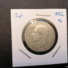 Monedas de España: PLATA ,MONEDA 2 PESETAS, 1882, , ESPAÑA, BC, 10 GR, ESTRELLAS --*. Lote 384578934