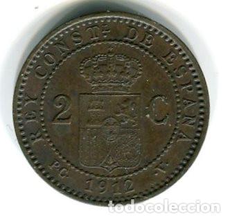 Monedas de Espa&ntilde;a: Espa&ntilde;a, Alfonso XIII. moneda de dos c&eacute;ntimos de 1912. - Foto 2