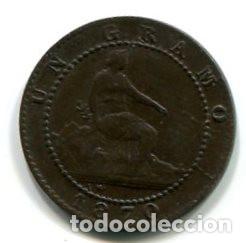 Monedas de Espa&ntilde;a: Espa&ntilde;a, Gobierno Provisional. moneda de un c&eacute;ntimo de 1870 - Foto 2