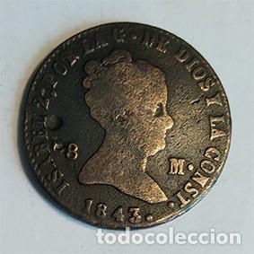 Monedas de Espa&ntilde;a: MONEDA 8 MARAVEDIS ISABEL II DE 1843 - Foto 1