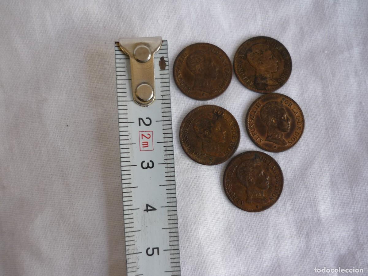 Monedas de Espa&ntilde;a: 5 monedas Alfonso XIII 1 c&eacute;ntimo 1906 - Foto 3