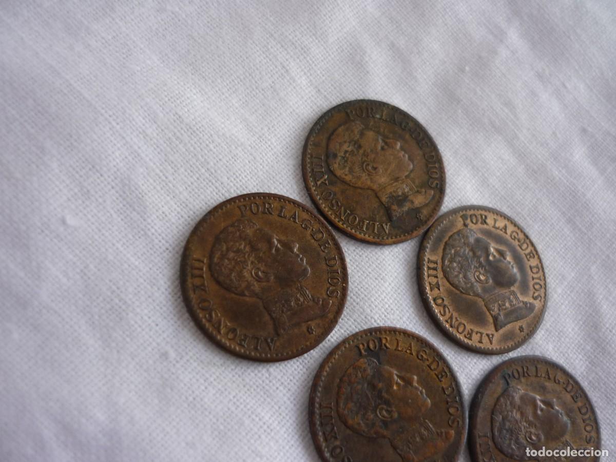 Monedas de Espa&ntilde;a: 5 monedas Alfonso XIII 1 c&eacute;ntimo 1906 - Foto 4