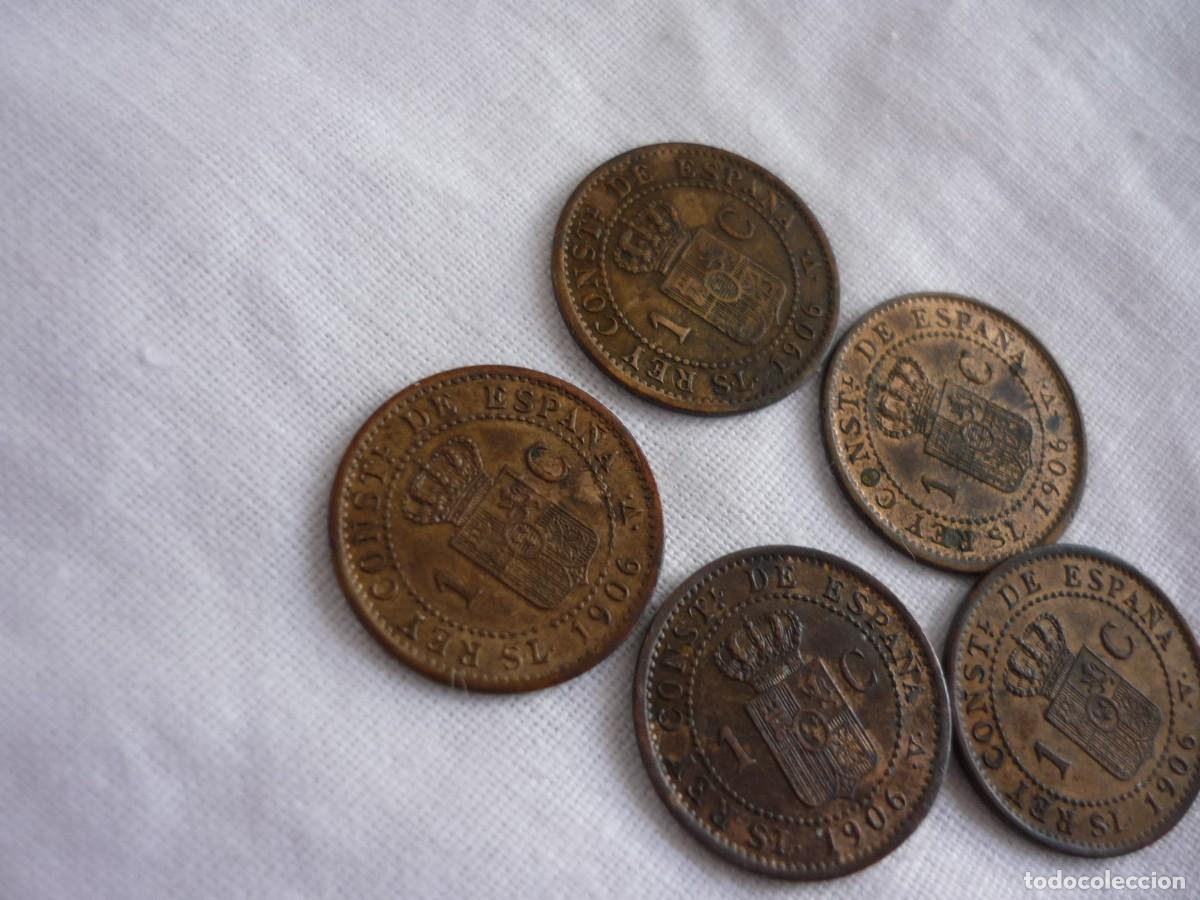 Monedas de Espa&ntilde;a: 5 monedas Alfonso XIII 1 c&eacute;ntimo 1906 - Foto 7
