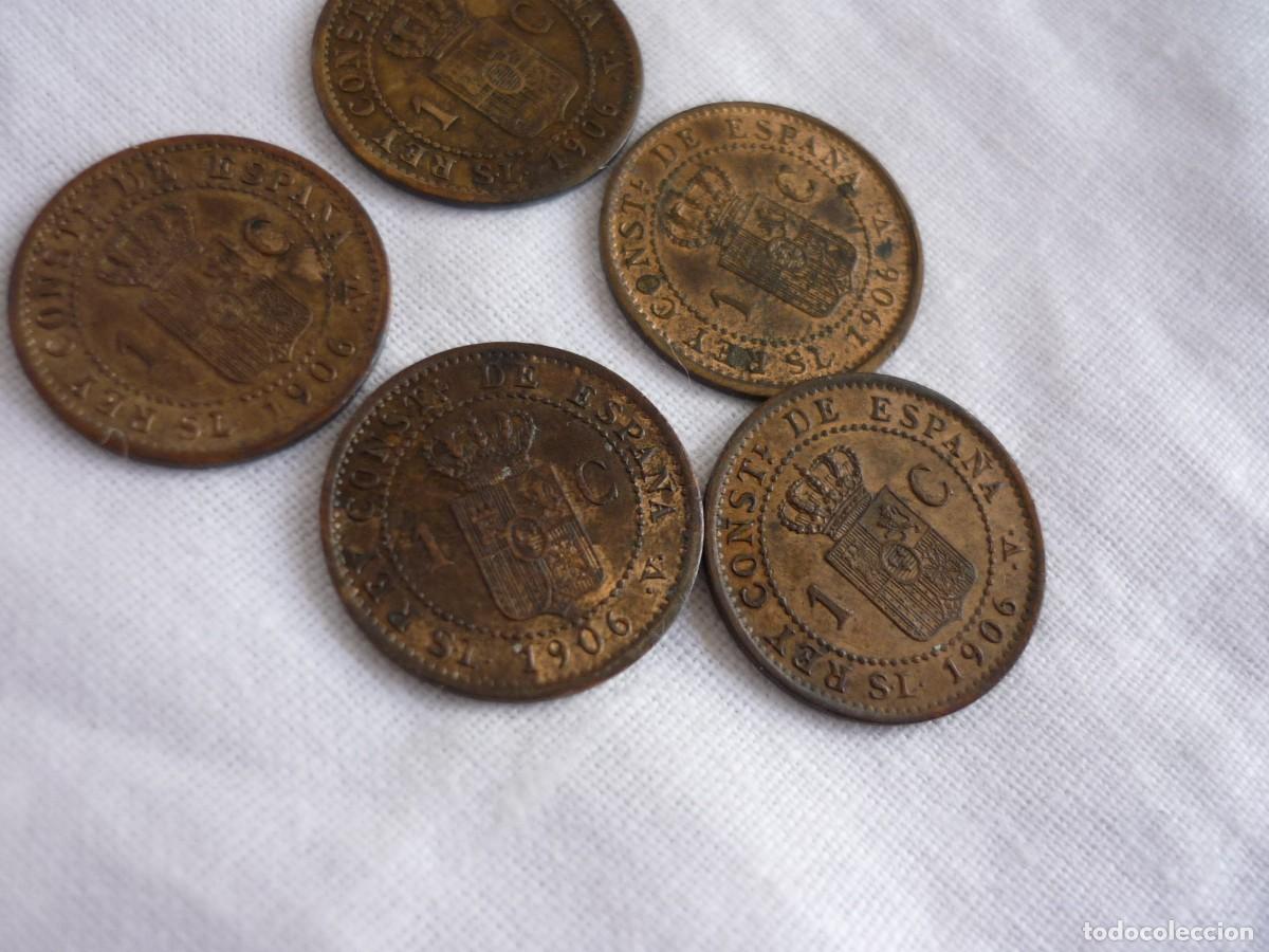 Monedas de Espa&ntilde;a: 5 monedas Alfonso XIII 1 c&eacute;ntimo 1906 - Foto 8