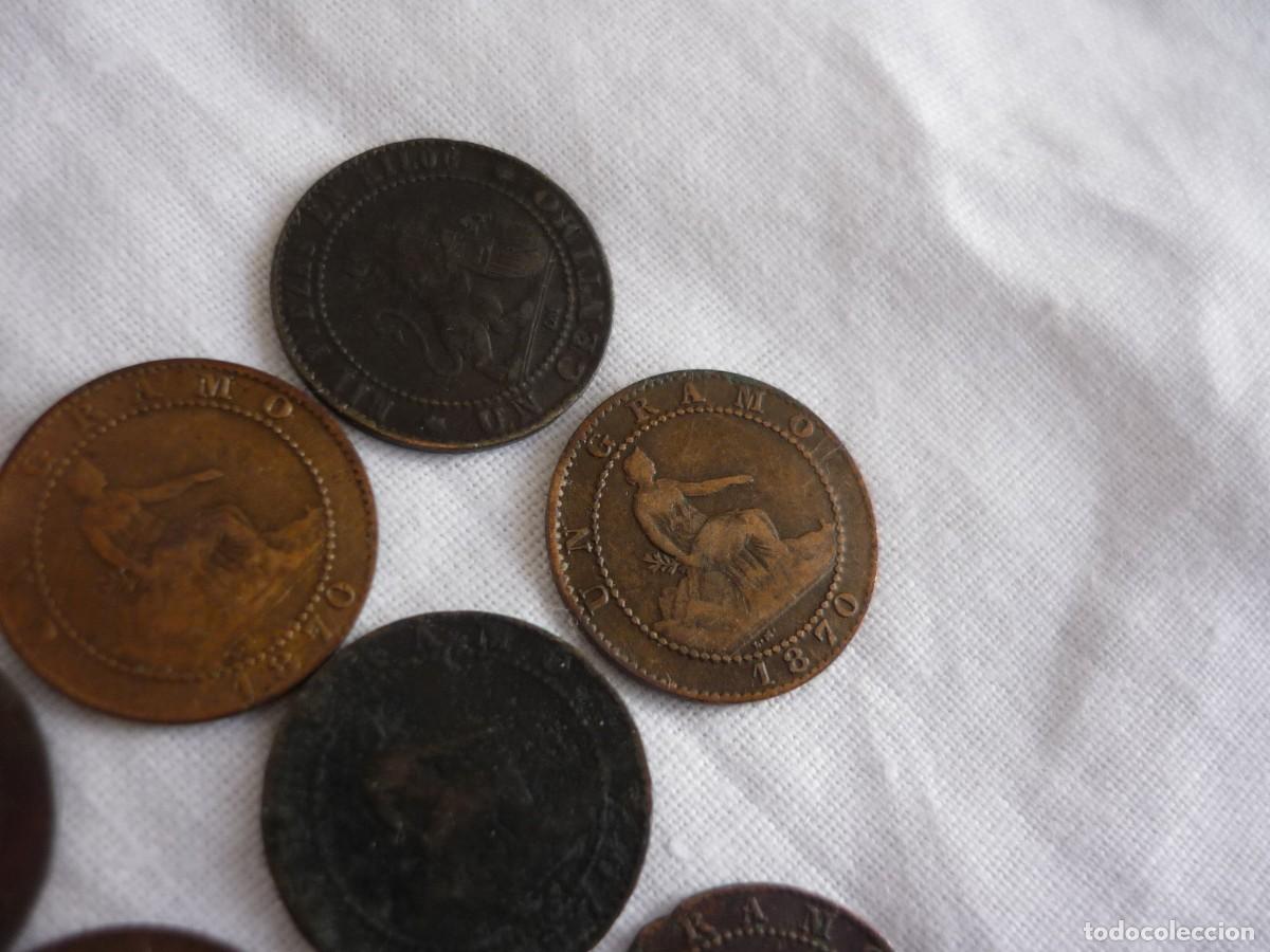 Monedas de Espa&ntilde;a: 7 monedas Gobierno Provisional, Primera Rep&uacute;blica, 1 c&eacute;ntimo - Foto 4