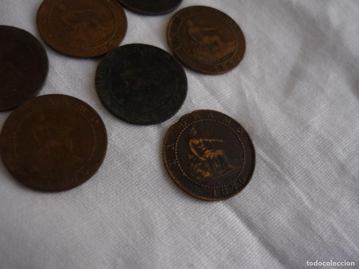 Monedas de Espa&ntilde;a: 7 monedas Gobierno Provisional, Primera Rep&uacute;blica, 1 c&eacute;ntimo - Foto 5