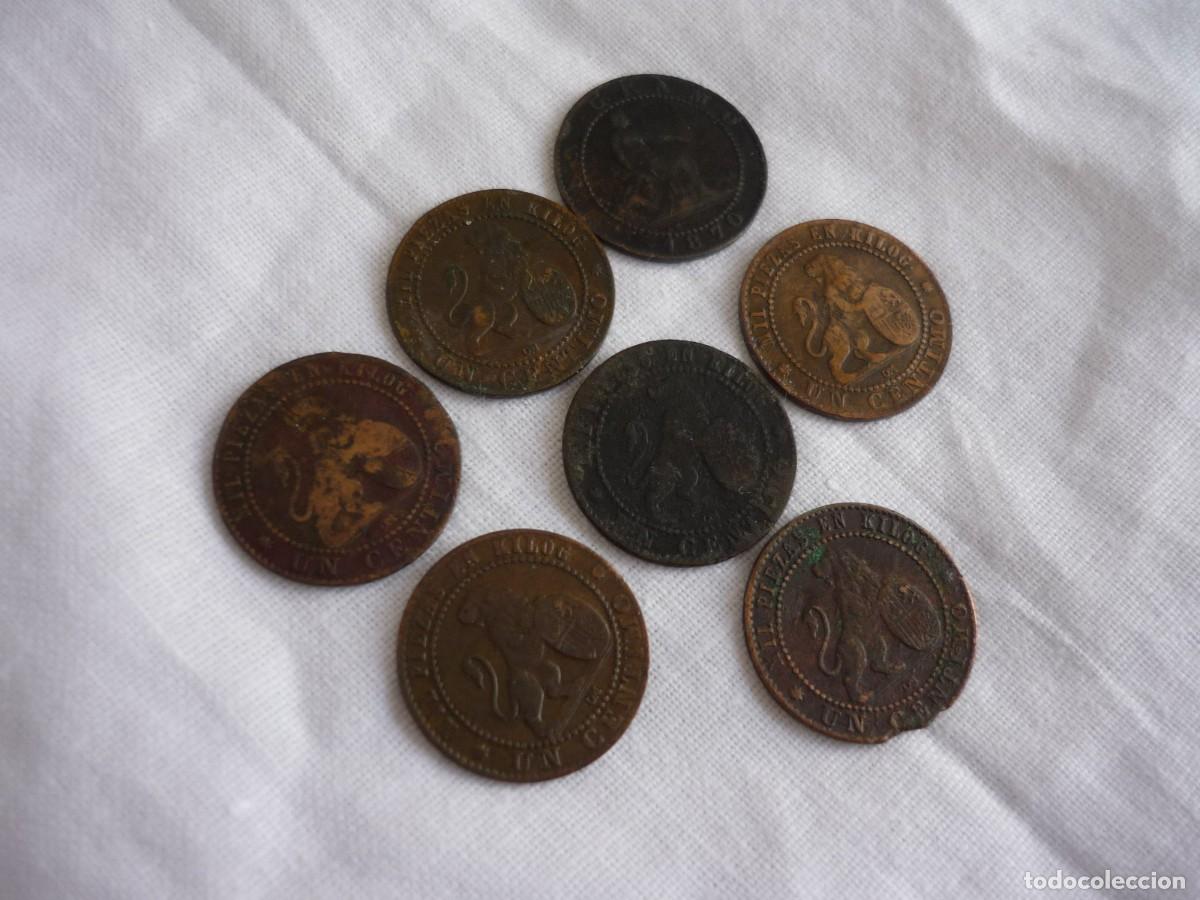Monedas de Espa&ntilde;a: 7 monedas Gobierno Provisional, Primera Rep&uacute;blica, 1 c&eacute;ntimo - Foto 6
