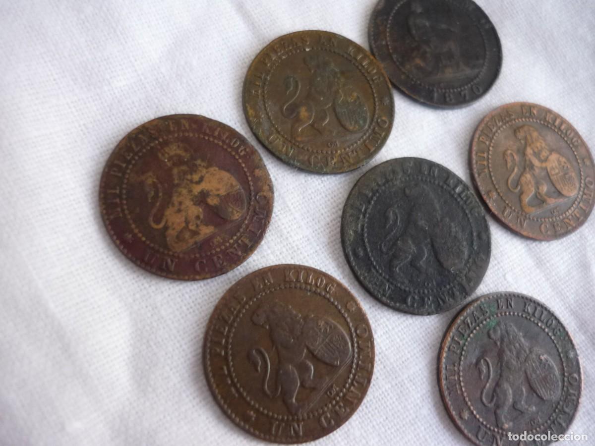 Monedas de Espa&ntilde;a: 7 monedas Gobierno Provisional, Primera Rep&uacute;blica, 1 c&eacute;ntimo - Foto 7