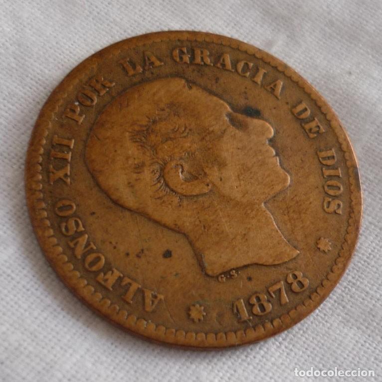 Monedas de Espa&ntilde;a: Moneda de 5 c&eacute;ntimos Alfonso XII 1878 - Foto 1