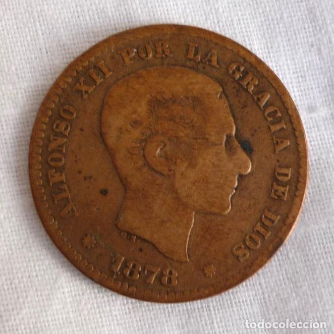 Monedas de Espa&ntilde;a: Moneda de 5 c&eacute;ntimos Alfonso XII 1878 - Foto 2