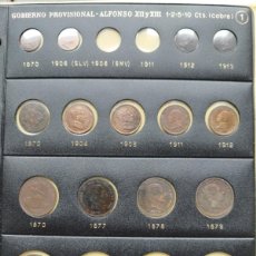 Monedas de España: 19 COBRES 1870 - 1912 - TODOS DISTINTOS / MUY BUENA CONSERVACION