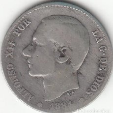 Monedas de España: ALFONSO XII: 1 PESETA 1884 MSM - PLATA / RARA - RARA