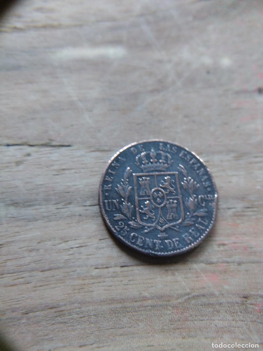 Monedas de Espa&ntilde;a: Moneda Isabel II 25 cent.1857 - Foto 4