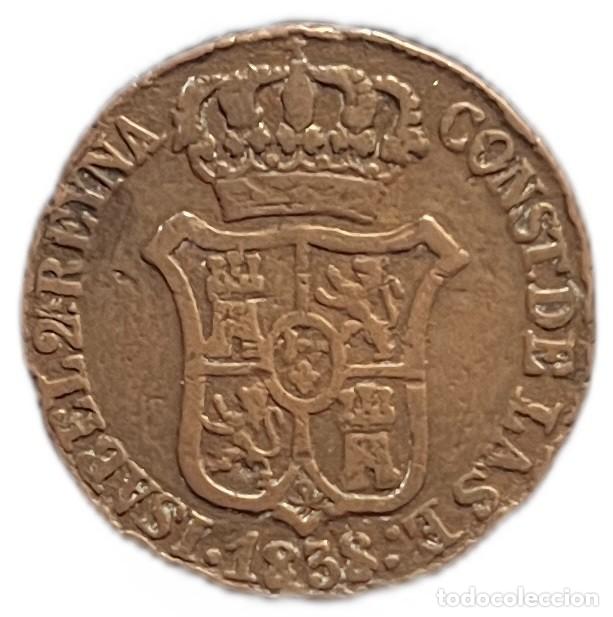 Monedas de Espa&ntilde;a: ISABEL II. 6 CUARTOS 1.838 BARCELONA - Foto 1