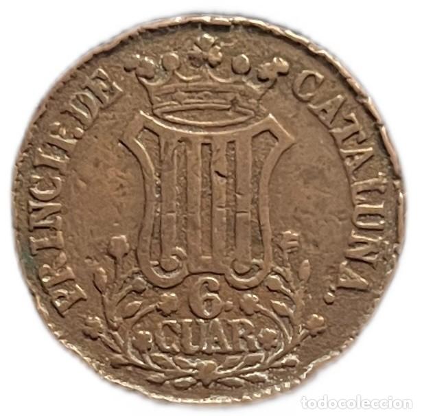 Monedas de Espa&ntilde;a: ISABEL II. 6 CUARTOS 1.838 BARCELONA - Foto 2