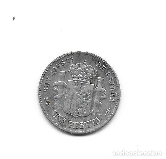 Monedas de Espa&ntilde;a: ALFONSO XII- 1 PESETA- 1885-MSM - Foto 2