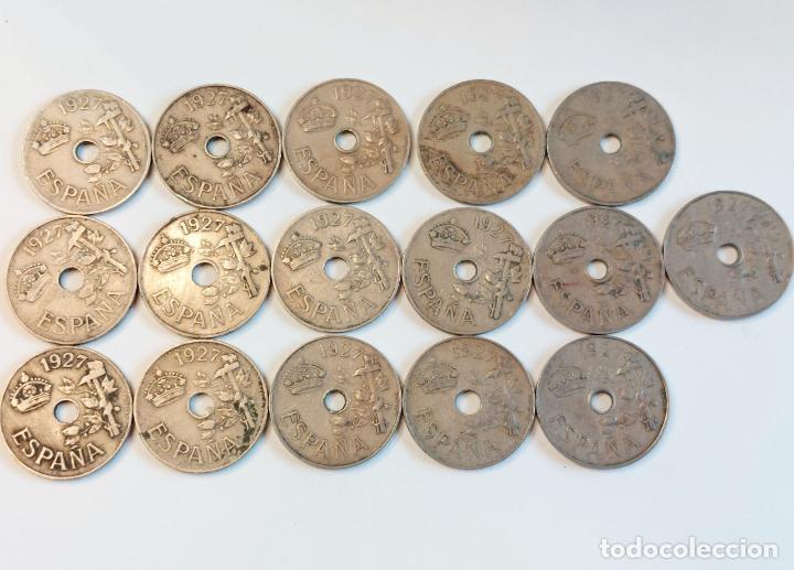 Monedas de Espa&ntilde;a: 16 MONEDAS DE 25 CENTIMOS - ESPA&Ntilde;A A&Ntilde;O 1927. - Foto 2