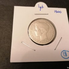 Monedas de España: PLATA ,MONEDA 1 PESETA, 1900, ESPAÑA, BC, ESTRELLAS --*, 5 GR