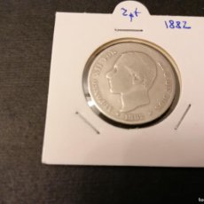 Monedas de España: PLATA ,MONEDA 2 PESETAS, 1882, ESPAÑA, BC+, ESTRELLAS NO VISIBLES, 10 GR. Lote 389576884