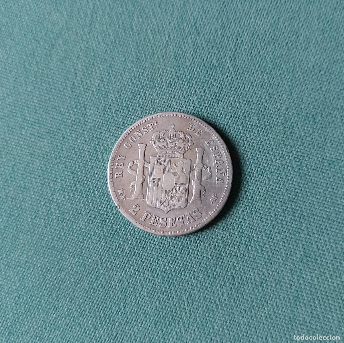 Monedas de Espa&ntilde;a: Moneda de 2 pesetas, 1882 Alfonso XII - Foto 2