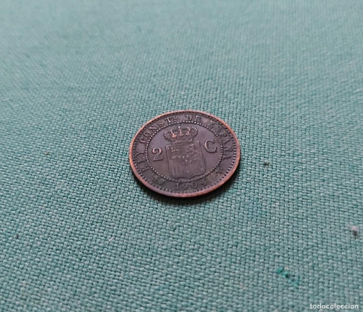 Monedas de Espa&ntilde;a: Moneda de 2 c&eacute;ntimos, 1904 Alfonso XIII - Foto 2