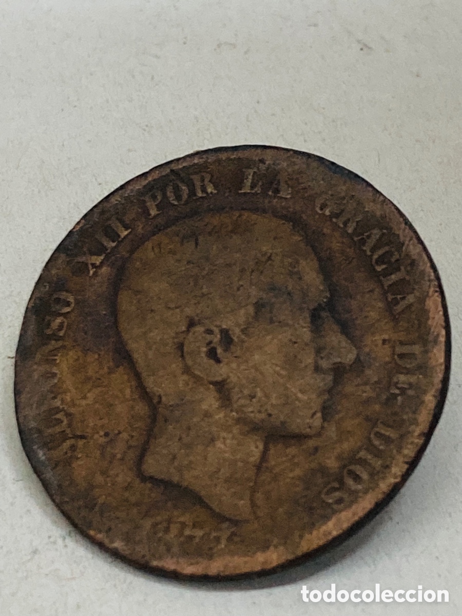 Monedas de Espa&ntilde;a: Moneda diez c&eacute;ntimos 1877 - Foto 1
