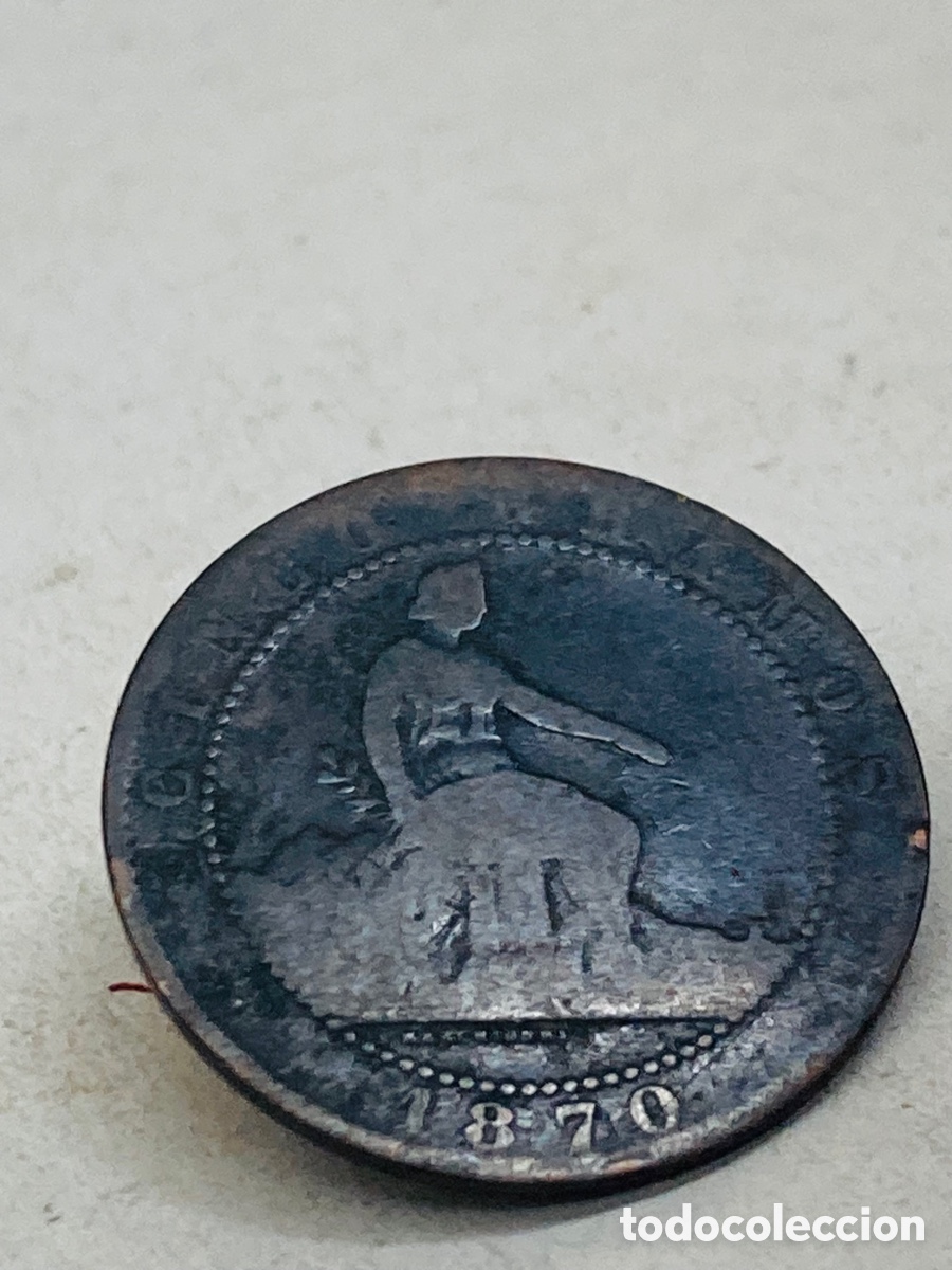 Monedas de Espa&ntilde;a: Moneda cinco c&eacute;ntimos 1870 - Foto 2