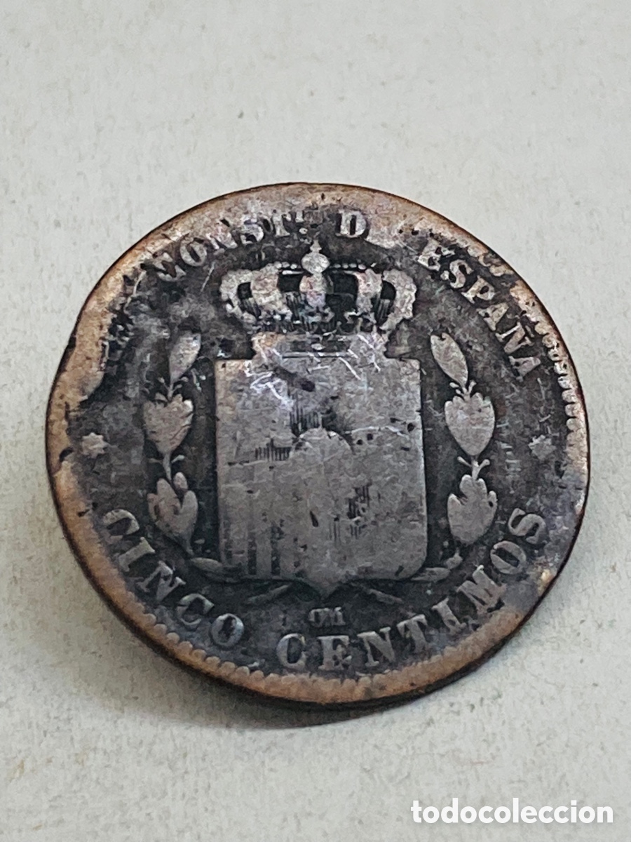 Monedas de Espa&ntilde;a: Moneda de cinco c&eacute;ntimos 1878 - Foto 2