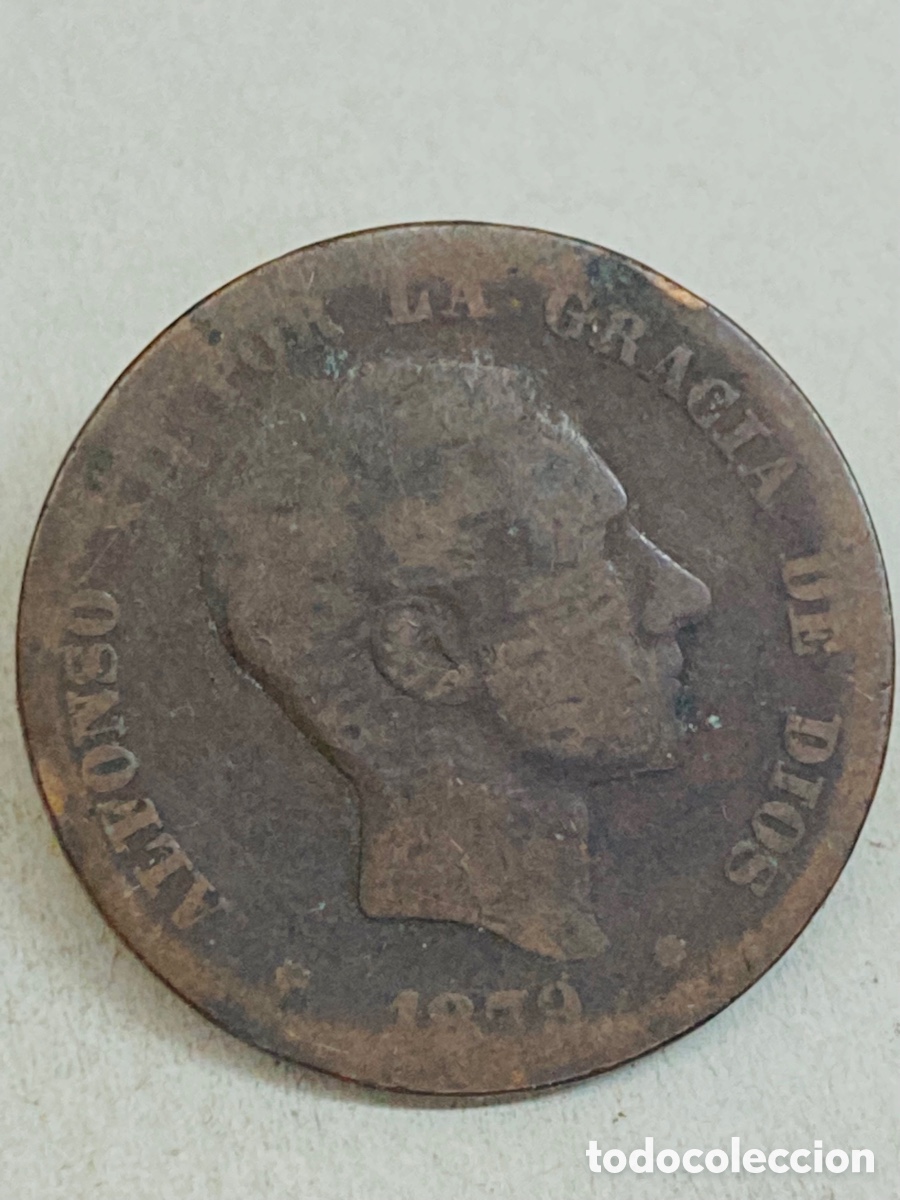 Monedas de Espa&ntilde;a: Moneda de diez c&eacute;ntimos 1879 - Foto 2